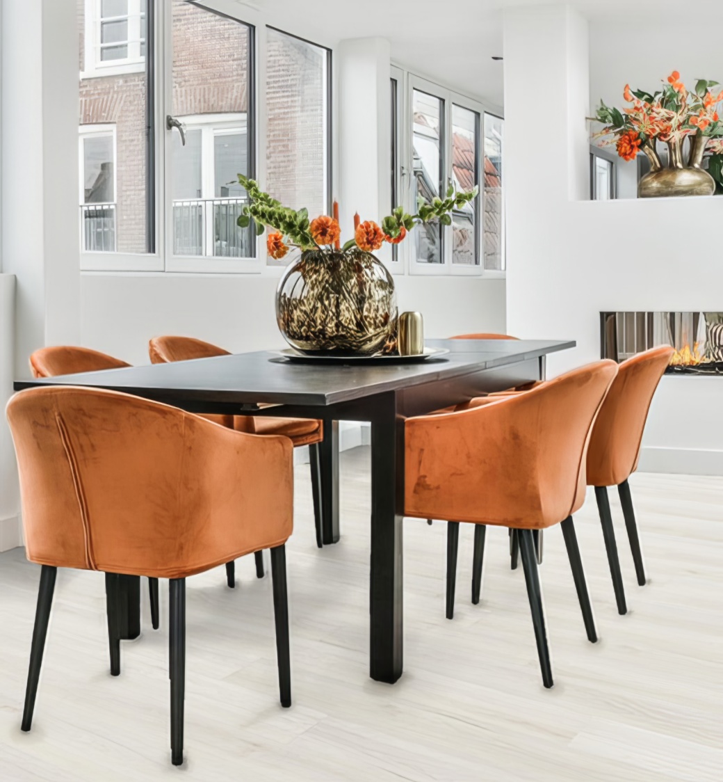 Editions Classic Bishops White: A stylish room with Pro-Tek™ Bishops White flooring from the Editions Classic collection, highlighting its clean and bright appearance.