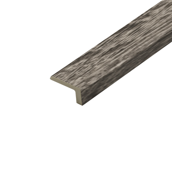 A detailed image of the Chiswick Grey L-Shape Profile, featuring a medium-grey colour with clean, straight edges. The L-shape is ideal for protecting steps or edges, providing a modern and durable finish.