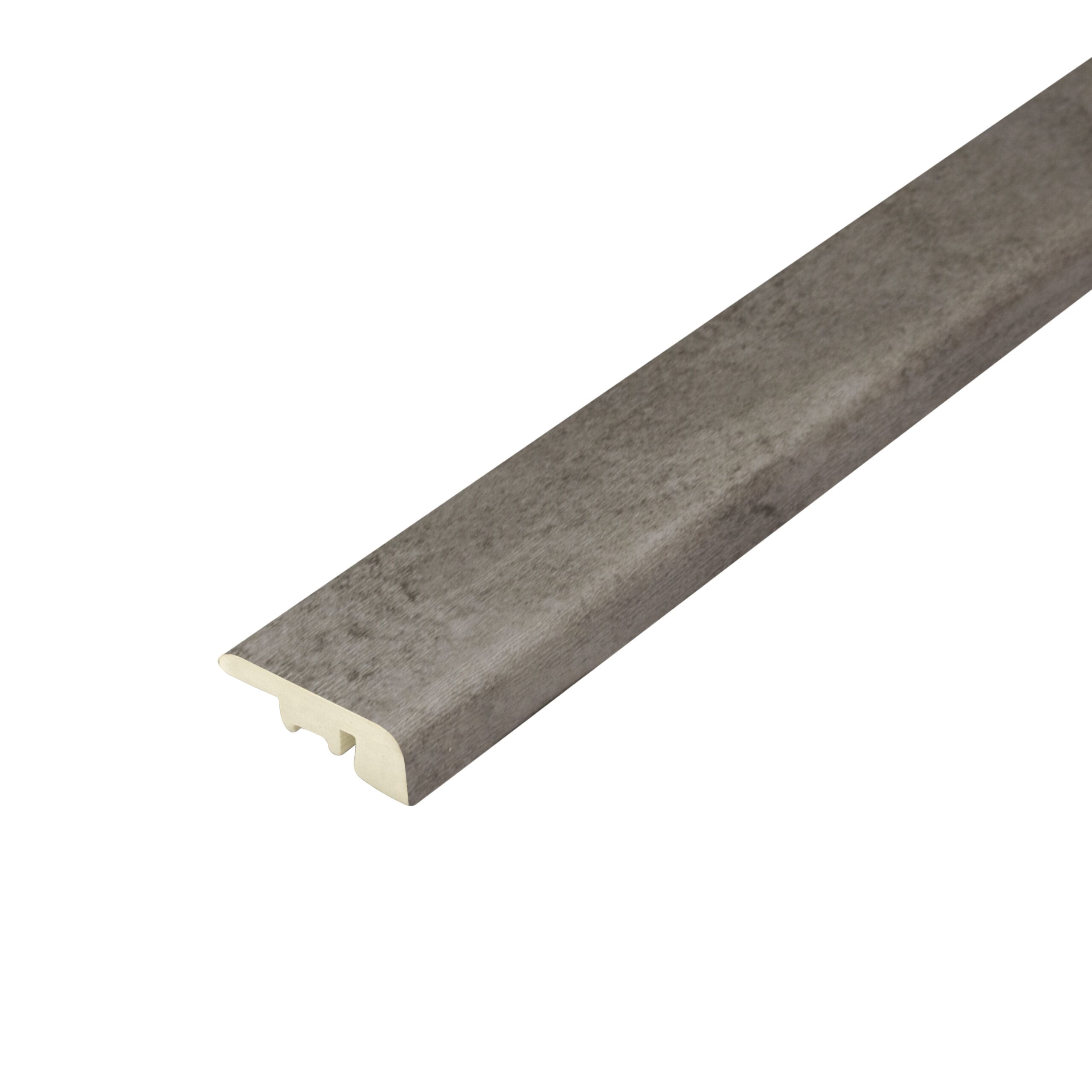 Smoke Travertine End Profile: A view of a smoke travertine end profile, featuring its smoky gray hues and unique veining, adding a contemporary flair to flooring transitions.