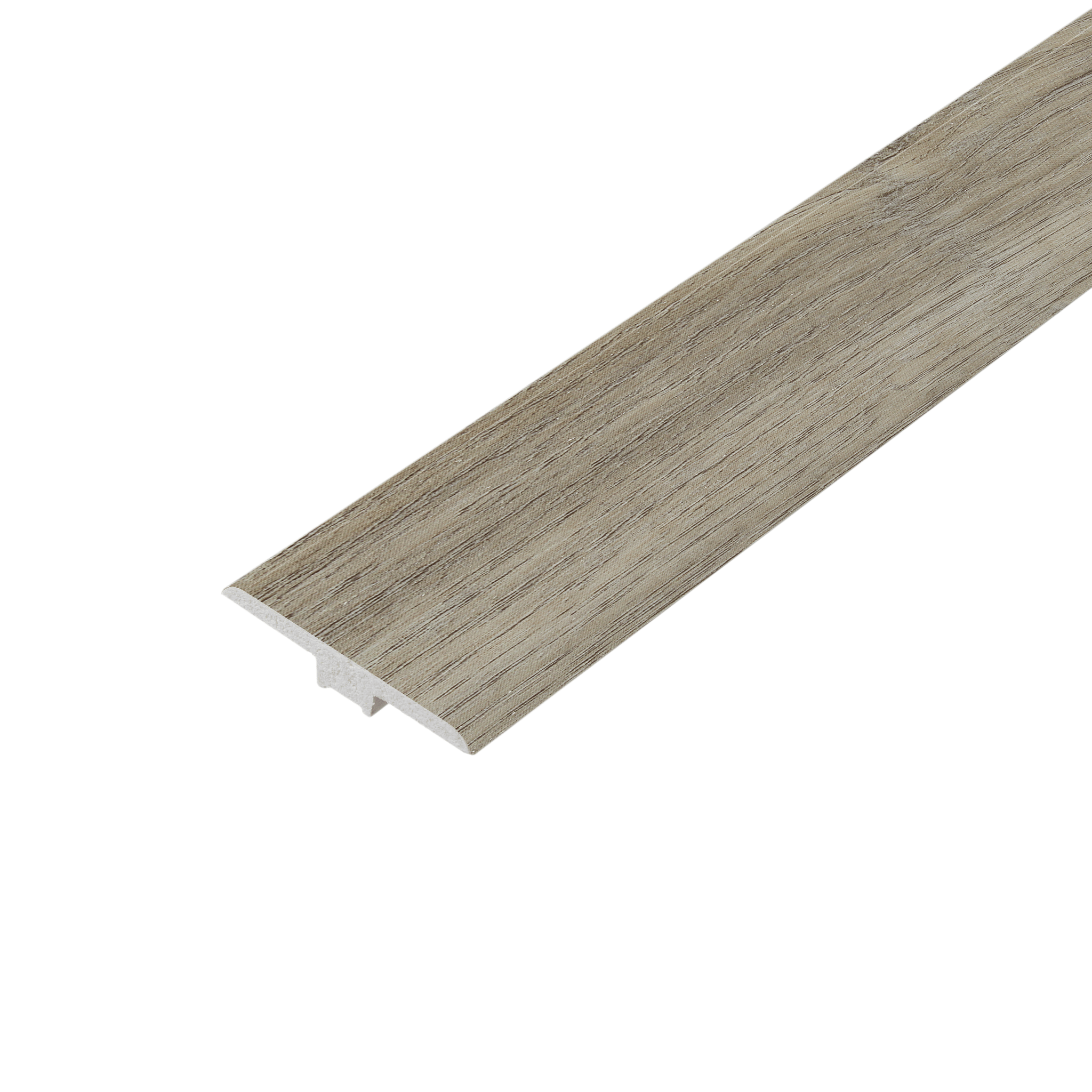 An image of C800 Hyde Beige T-Profile. This profile features a beige colour with a smooth finish, designed to join two flooring sections at the same height seamlessly.