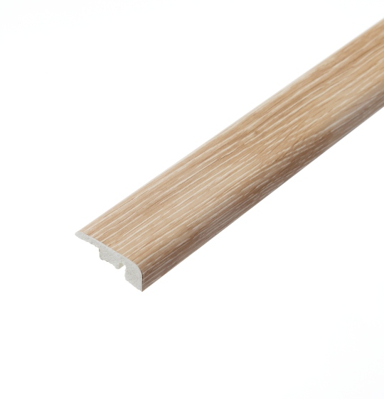 A photograph of H06 Chartwell Stone end profile. The profile displays a light grey colour with a minimalist design, providing a neat and polished edge at the end of flooring installations.