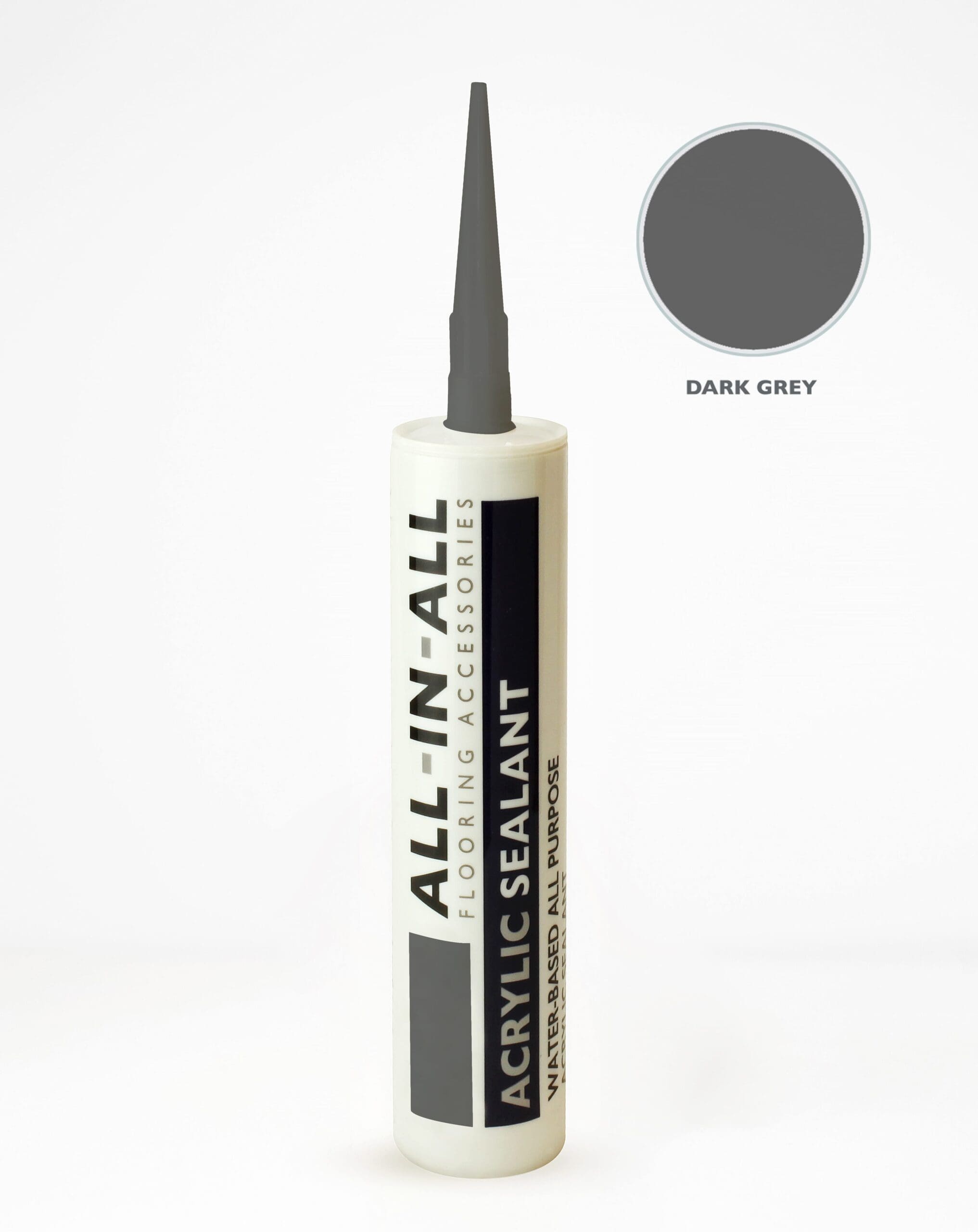 AIA sealant colour swatches displaying the dark grey shade, ideal for modern interiors and industrial-style flooring. The image highlights the deep, cool-toned grey with a matte finish.