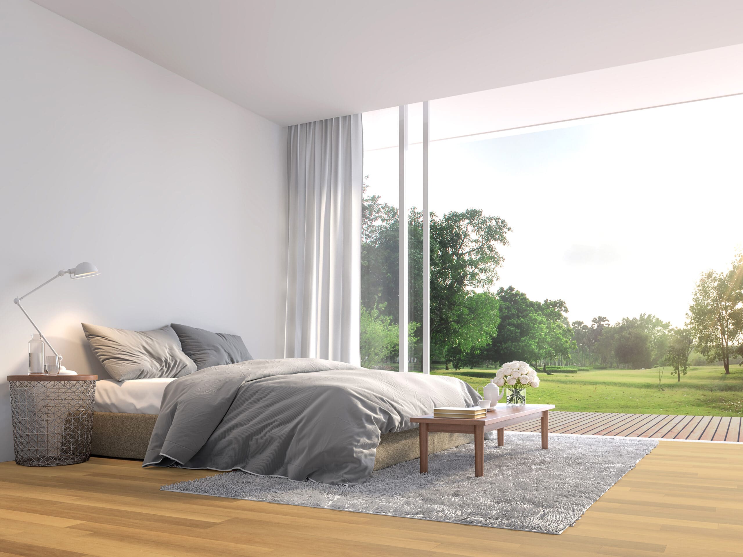 A full image of New English Oak flooring, characterized by its light, honey-coloured tones and smooth wood textures. It offers a timeless, welcoming appeal for any room.